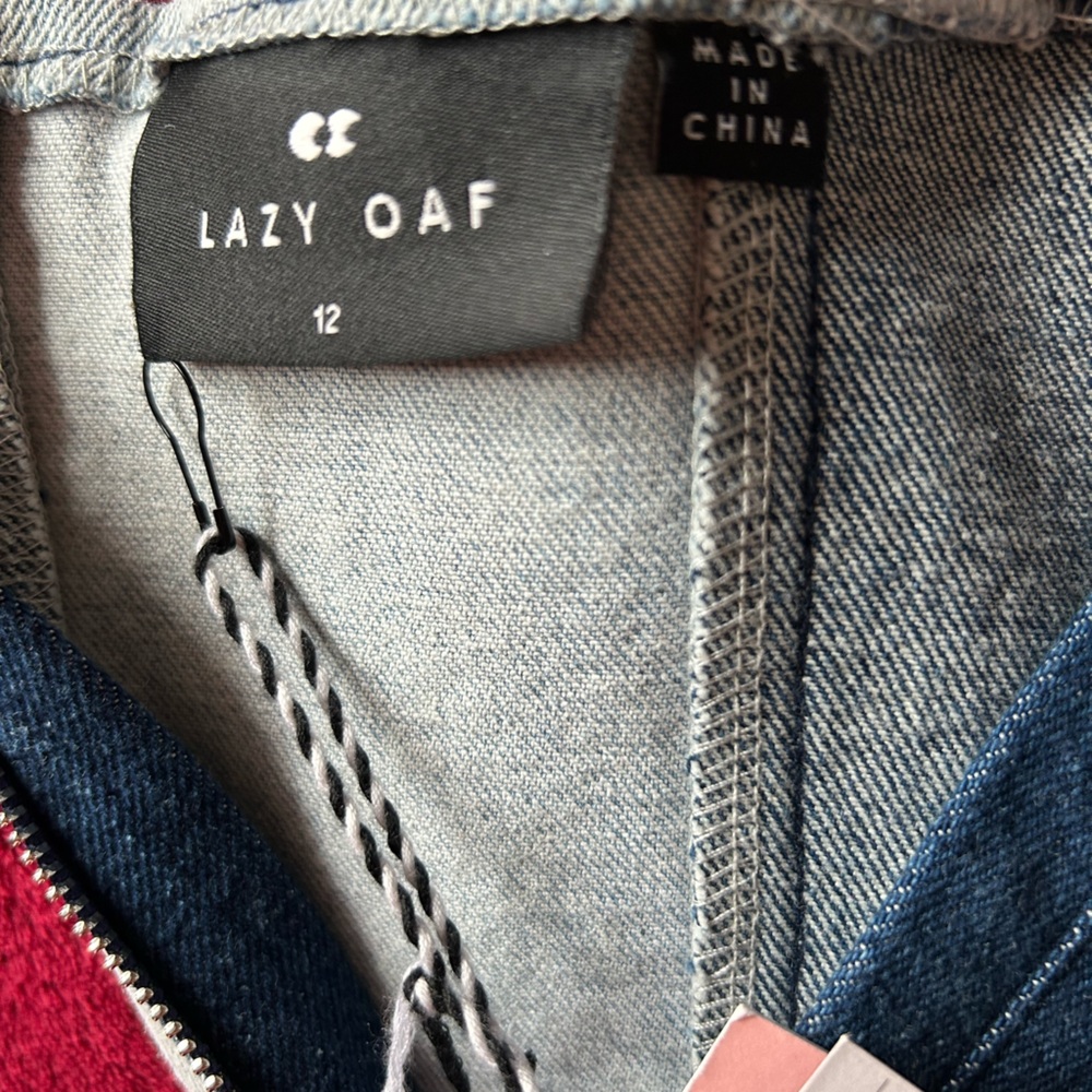 Lazy Oaf Two-Tone Blue Denim Bustier Top - Picture 5 of 8